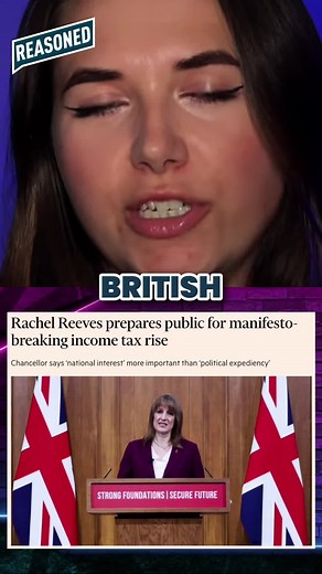 47K views · 1.1K reactions | Rachel Reeves set herself up for the ultimate betrayal of voters this morning by blaming everybody but herself for the state of the economy. Labour are toast now. Full video with Chloe Dobbs on Reasoned’s YouTube channel  #news #politics #tax #finance #starmer | Reasoned | Facebook