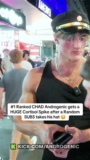 #1 Ranked CHAD Androgenic gets a HUGE Cortisol Spike after a Random SUB5 takes his hat #androgenic #streamerclips #kickclips
