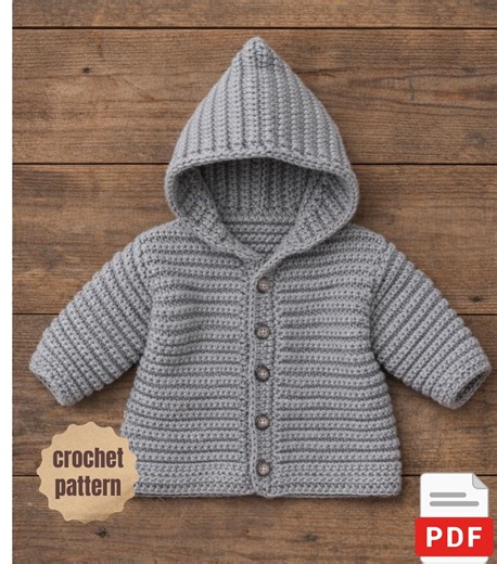 Baby Hooded Sweater Crochet Pattern | Beginner Friendly Newborn Cardigan | Digital Download ( Pdf ) - Etsy UK