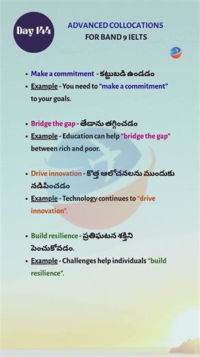 Day 144 Telugu to English | IELTS Speaking Collocations #shortsfeed #shorts #ielts
