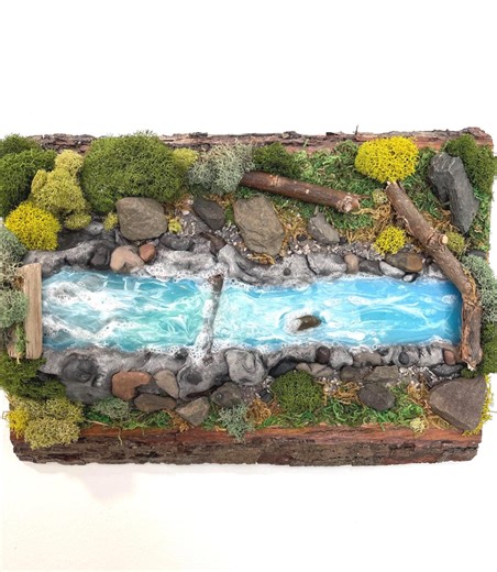 3D Resin River and Waterfall Diorama: Handmade Miniature Forest Scene - Etsy