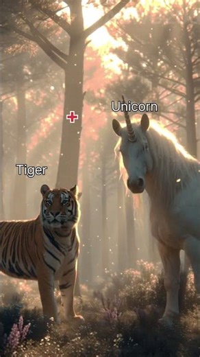 Animal Fusion of Tiger and Unicorn 🦄#shorts