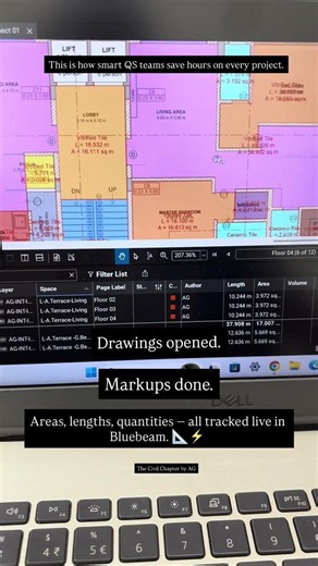 Bluebeam Quantity Takeoff Workflow 🔥 | QS Estimation Process #thecivilchapter #trending #bluebeam