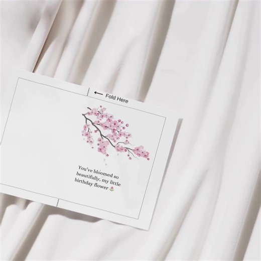 Cherry Blossom Birthday Card: Printable Floral Design (5x7 Digital Download) - Etsy