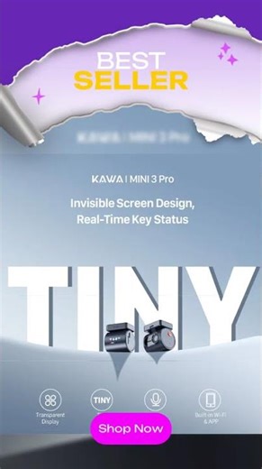 2K Tiny Car DashCam With WiFi App And Voice Control