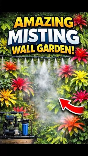 Bromeliads vertical garden with automatic misting system #garden
