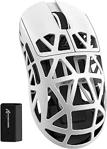 ZIYOU LANG x Attack Shark R2 Wireless Gaming Mouse, Superlight Magnesium Alloy, PAW3950 42000 DPI Optical Sensor, 8000Hz Polling Rate, 2.4G/BT/Wired Programmable Mice for Win Mac Gamer (White)
