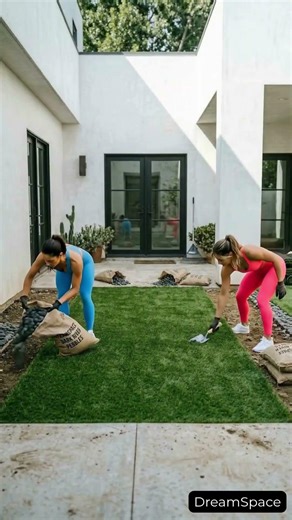 From dusty courtyard to luxury oasis in ONE transformation… wait for the reveal at the end 😍✨