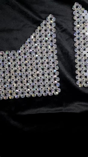 This is a beautiful beaded handbag with sparkling, crystal-like beads that shine in the light. It has a cute, elegant shape and a lovely handle, perfect for special occasions. | Handmade things.