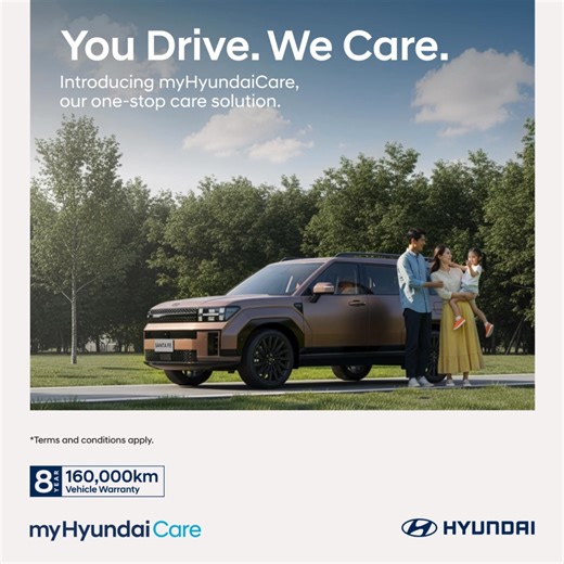 Caring for your Hyundai shouldn’t be complicated and with myHyundaiCare, it’s never been easier.​ ​ Enjoy the peace of mind that comes with:​ ✔️ Trusted warranty protection​ ✔️ Genuine Hyundai parts​ ✔️ Certified technicians​ ✔️ Nationwide Service Network​ ✔️ Smart vehicle diagnosis & specialised tools​ ✔️ Seasonal promotions made just for you​ ​ We’re here to make every service visit smoother, safer and more personalised.​ ​ Visit your nearest service centre to experience more.​ *Terms and cond
