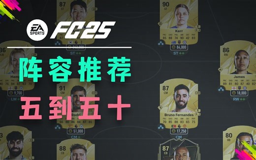 【FC25教程】阵容推荐!50W以内各挡位!自用5星花式阵分享！