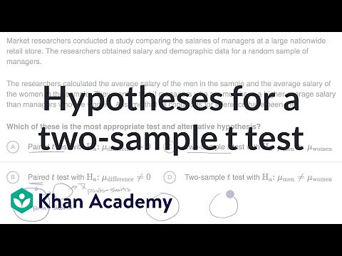 Hypotheses for a two-sample t test | AP Statistics | Khan Academy