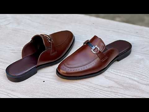 Handmade Leather Mule Loafers | Crafting Elegant Slip-On Shoes from Scratch