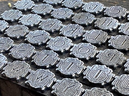 Pick Your Letters - Antique Letterpress Letter PRINTING BLOCKS - Serif Font on Art Deco Stage With Curtain Presentation - Etsy New Zealand