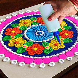 Simple Rangoli Design using Bangles | Rango Ki Rangoli In this video we will make a Simple Rangoli Design using Bangles. Do try this Simple Rangoli Design at your home. | Rango Ki Rangoli