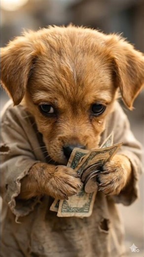 A cute poor puppy work in hotel kitchen and earn money for his mother medicine very emotional story