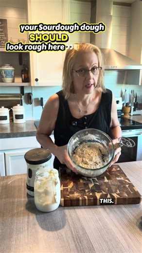 your sourdough dough SHOULD look rough after mixing 👀🍞
