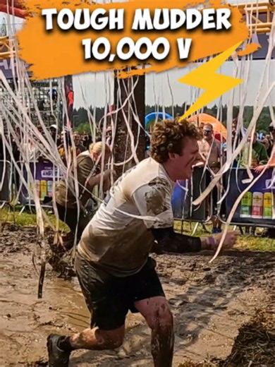 ⚡ 10,000 volts? Bad idea 😂 #toughmudder