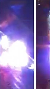 Raw video: sparks explode from box truck fire on Interstate 70