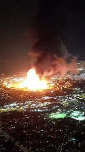 Watch: Massive Fireball Erupts at Los Angeles Oil Refinery #shorts