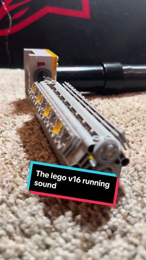 Lower rpms sounded more realistic to an extent. . #supercar #v16 #legoengine #crazy #bugatti