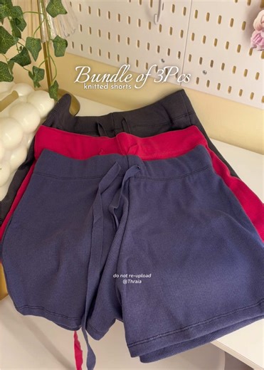 3pcs knitted shorts for women >> #knittedshorts #3pcsshortforwomen #shorts #3pcsknittedshorts #fyp
