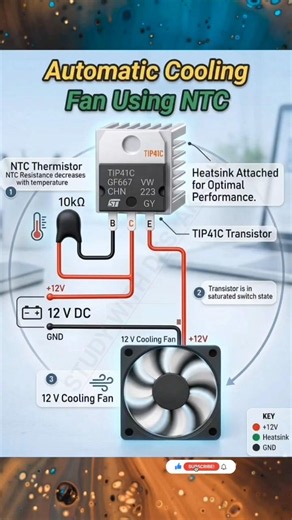 Automatic Color Fan Using NTC 🌈⚡ | Smart Temperature Project ⚡🔌 #diy #ternding #viral #shorts