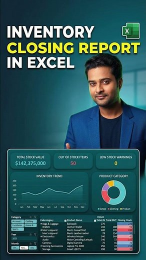 How to Create an Inventory Closing Report in Excel | Warehouse Management System