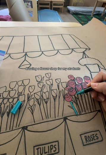 finally learning about spring! 🌷🌱#preschool #teacher #dramaticplayarea #spring #flowershop