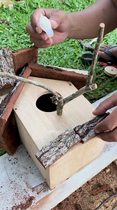 7.3K views · 1.5K reactions | Crafting a natural wooden nest box with real tree bark details. A simple project that brings a warm and rustic touch to any bird space. Watching every piece come together is truly satisfying. #Finch #FinchAviary #BirdNestBox #DIYProject #CreativeBuild | Indra Prihantoro | Facebook