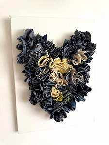 Heart-shaped Denim and Fabric Wall Art-3d Textile Sculpture for Modern Home Decor - Etsy Canada
