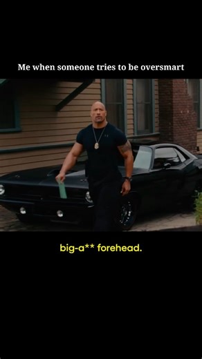 MoonByte on Instagram: "In Fast Five (2011), the exchange happens when Luke Hobbs (Dwayne Johnson) confronts Dom’s crew in Rio. Tej Parker (Ludacris) sarcastically says, “Hey Mia, better hide your baby oil,” mocking Hobbs’ muscular, overly serious presence. Hobbs instantly fires back with, “Better hide your big forehead,” targeting Tej and shutting him down. The moment is meant to break tension with humor while establishing Hobbs as intimidating but sharp-witted. It also sets up the rivalry betw
