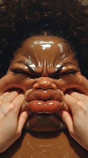 Angry Doll Face Melting Into Reality 😡✨ | Ultra Glossy 3D ASMR Visual #asmr #relaxing