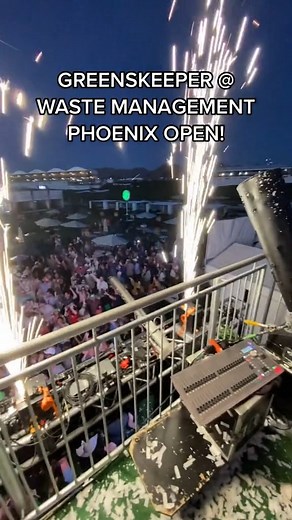 1.3K views · 19 reactions | 16th Hole!! Greenskeeper party at the Waste Management Phoenix Open! The energy was insane!! #throwback #wastemanagementopen #phoenixopen #greenskeeper #phoenixopen2023 #djvice #party #golf #golftiktok #tpcscottsdale | VICE | Facebook