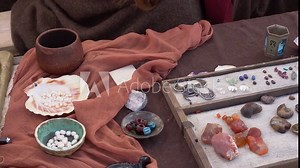 Jewelry for women in Ancient Greece. Precious stones, crystal, mosaic, metals and jewelry