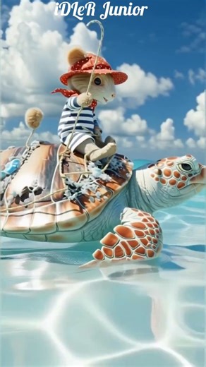“Cowboy Mouse on Turtle Ride!”
