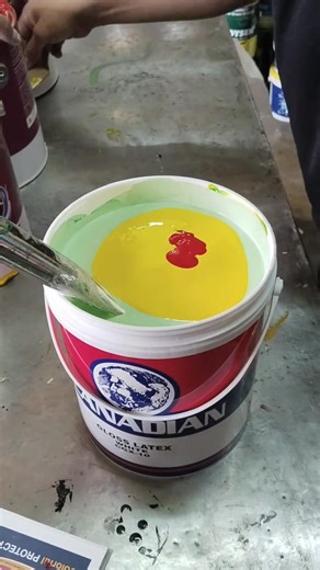 How to mix Temptation color latex gloss #temptationcolor #hanzaYellow #thalogreen #toluidinered #paintmixing #fbpagevideo #bmcolorstv | B-M colors TV