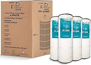 FP-2080 - Pool Filter Replacement for Pentair CCP320, Pleatco PCC80, Ultral-A5, Unicel C-7470, R173573, Filbur FC-1976, 178580 & 817-0081 - Swimming Pool Cartridge Filter - 4 Pack, 85 SQFT