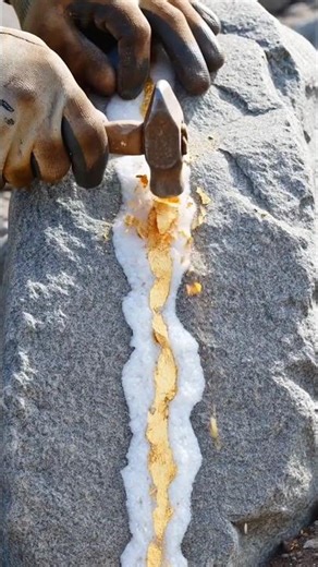 Gold Vein Found in Quartz Rock 😱 Real Geological Discovery #golddiscovery