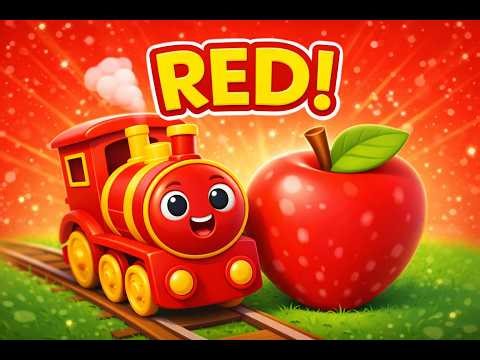 Learn Red Color for Kids 🚂 | Red Train, Apple, Car & More | Toddler Learning Video