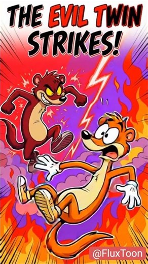 “Flippo vs Evil Twin 😈 | Funny Dark Cartoon Short 😂” #shorts #eviltwin #funny