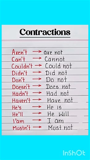 Contraction | English Vocabulary Learning 🔥