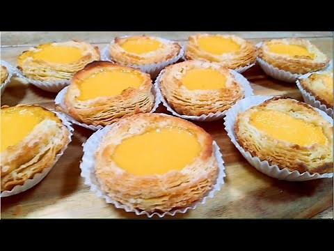 Egg Tarts/Multilayered Crispy Flaky Egg Tarts/Chinese Puff Pastry Egg Tarts/Hong Kong Style Dim Sum