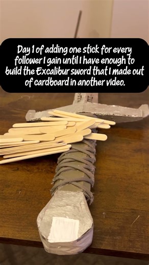 Day 1 of making the excalibur out of sticks