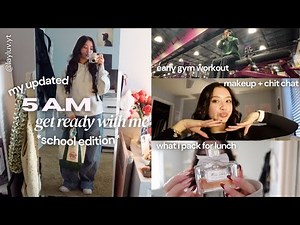 grwm: my 5:00 A.M SCHOOL MORNING ROUTINE🌟 (update) *JUNIOR year* || ootd, gym + more!