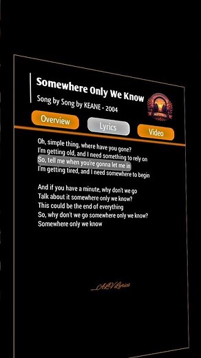 Somewhere Only We Know ~ Song by KEANE • 2004 | Lyrics🎧🎵