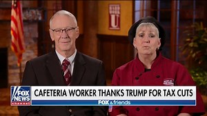 45K views · 2K reactions | The cafeteria worker who got emotional thanking President Trump for her bonus tells us “He really cares for the American people” | Fox & Friends | Facebook