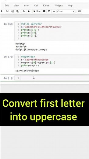 Slice Operator in Python | uppercase function