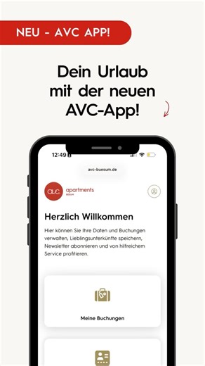 AVC Apartments | Büsum & SPO | Nordseeurlaub on Instagram: "Wir zeigen euch die neue AVC-App! 🌊📱 Der Startschuss für viele neue Dinge, die euch in der Zukunft erwarten! 😍 Von Buchungen, über Lieblingsunterkünfte bis hin zu allen wichtigen Infos – alles in einer App, alles im Blick, alles direkt im Browser! ✨ 👉 Wer von euch ist bereits angemeldet? #avcapartments #urlaubinbüsum #büsumliebe #nordseeküste #meerzeitbüsum #büsumurlaub #ferienwohnungbüsum #büsumträume #urlaub #urlaubinspo #spolover