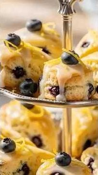 Mini Lemon Blueberry Scones with Earl Grey Glaze ☕🫐